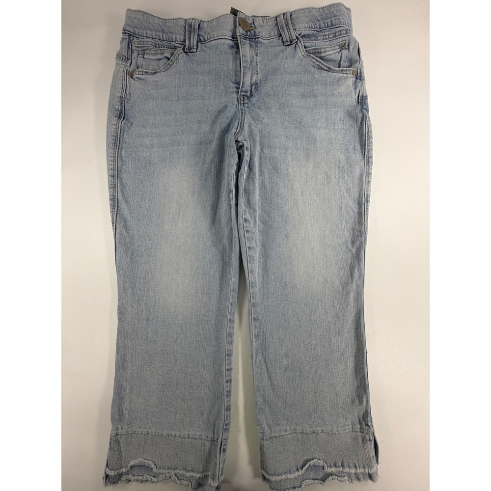 Democracy Ab Solution Light Wash Raw Hem Cropped Jeans 18W WN1Y2410TF